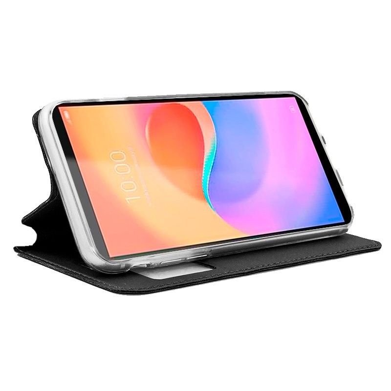 Funda con tapa y ventana para ZTE Blade A31 Plus Negro