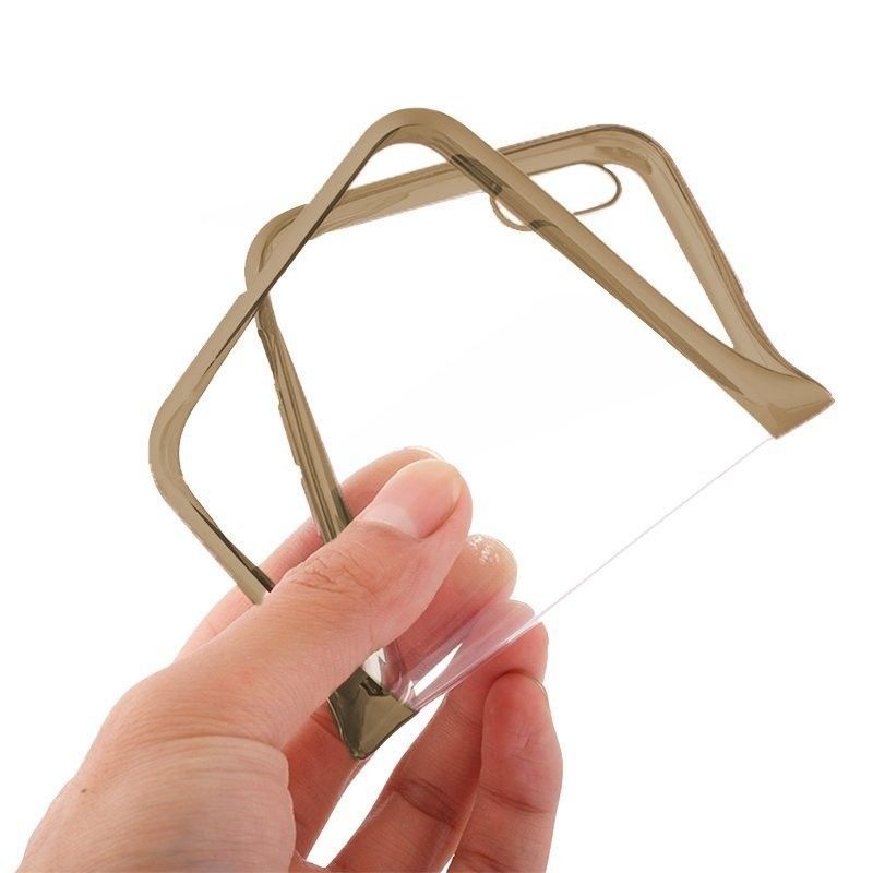 Funda de TPU con Borde Cromado Metalizado Dorado - Huawei P Smart