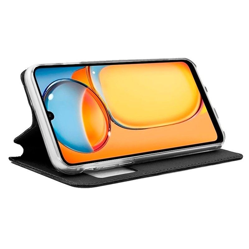 Funda con Tapa y Ventana para Xiaomi Redmi 13C / Poco C65 negro