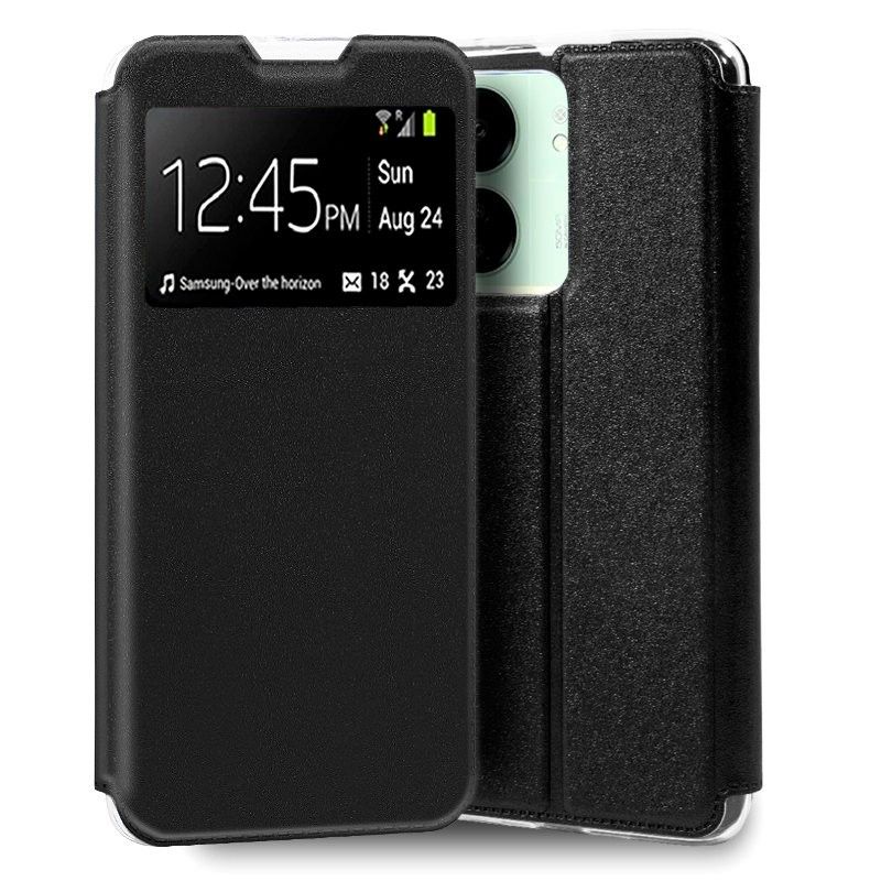 Funda con Tapa y Ventana para Xiaomi Redmi 13C / Poco C65 negro