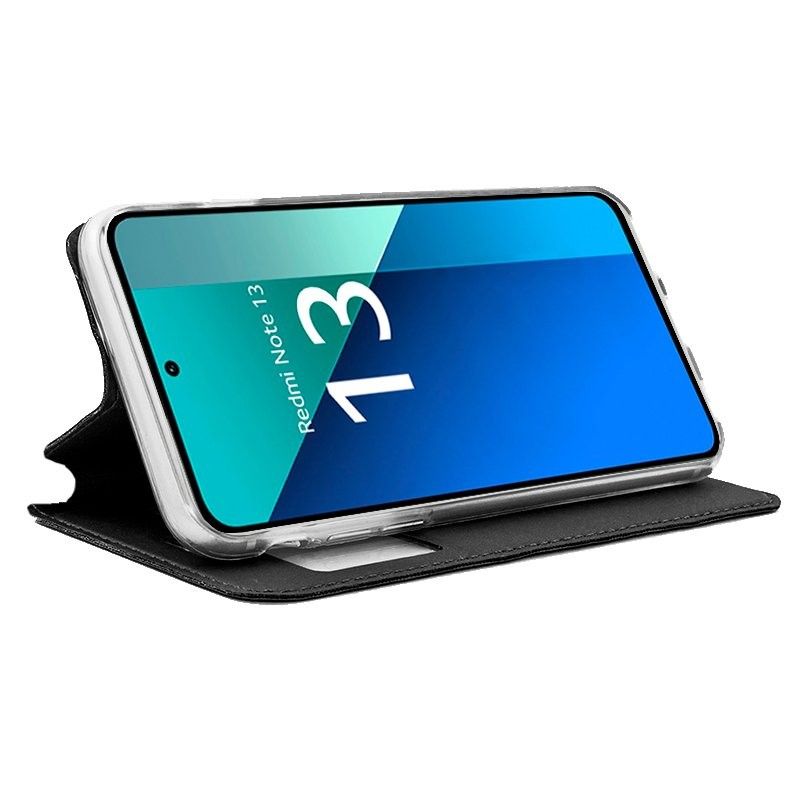 Funda con Tapa y Ventana negra para Xiaomi Redmi Note 13 (4G)