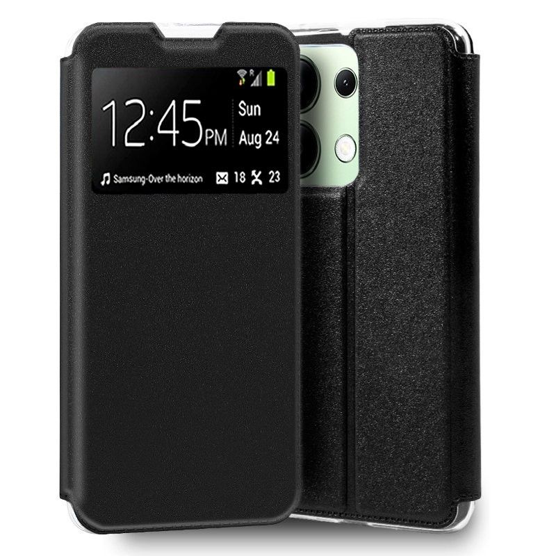 Funda con Tapa y Ventana negra para Xiaomi Redmi Note 13 (4G)