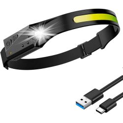 Linterna Frontal dual de cabeza LED con control por inducción