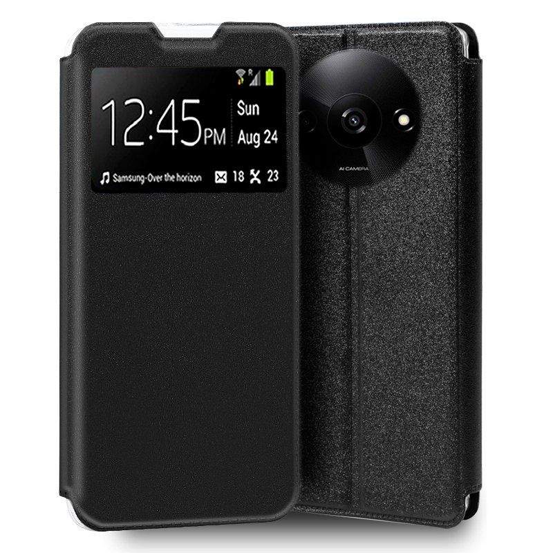 Funda con Tapa y Ventana negra para Xiaomi Redmi A3