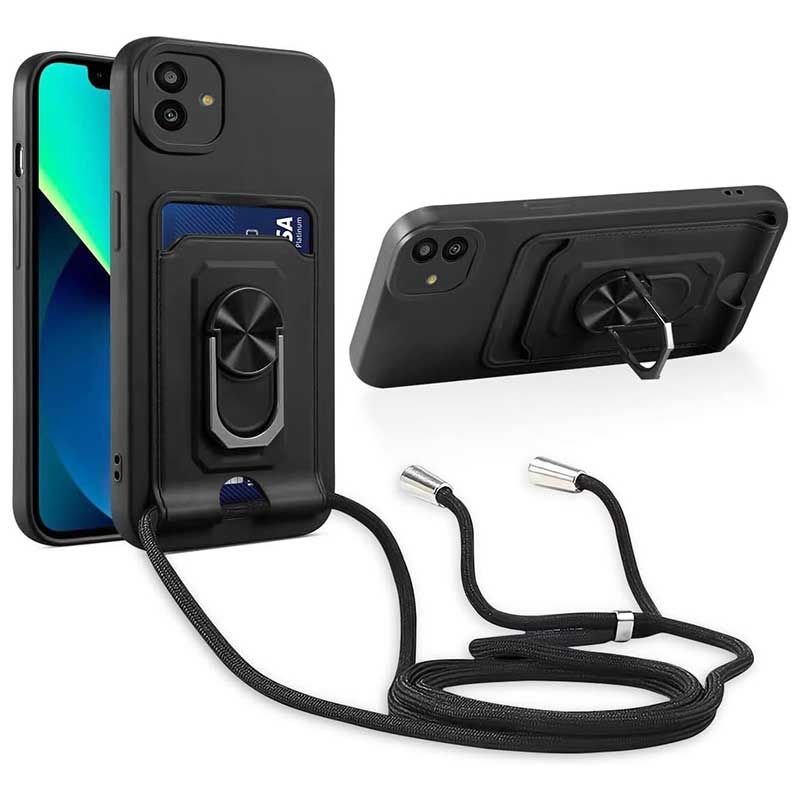 Funda con cordón, anillo y tarjetero para Samsung Galaxy A04 / M13 5G