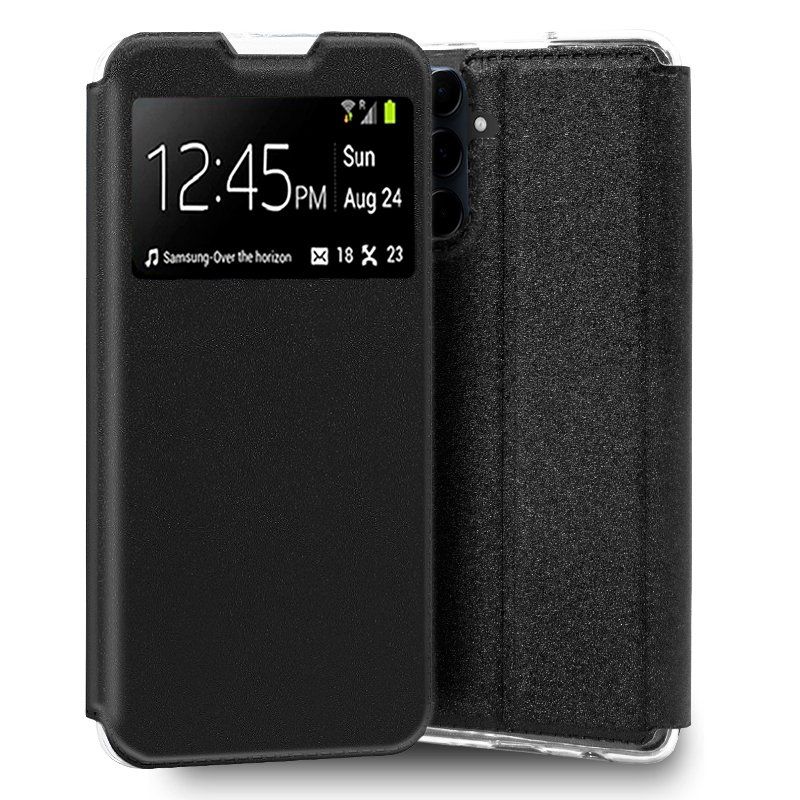 Funda con Tapa y Ventana para Samsung Galaxy A55 5G negro