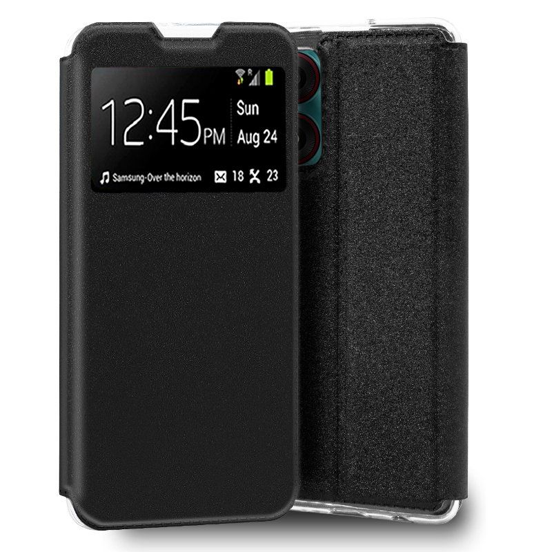 Funda con tapa y ventana para ZTE Blade A34 Negro