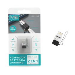 Adaptador Usb C a Lightning 2 en 1 metálico con colgante
