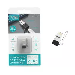 Adaptador Usb C a Lightning 2 en 1 metálico con colgante