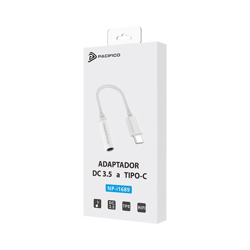 Adaptador de audio tipo c a jack 3.5mm para auriculares