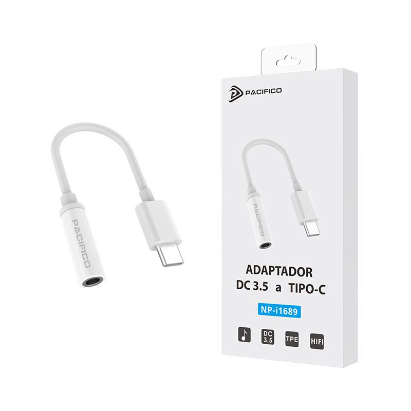 Adaptador de audio tipo c a jack 3.5mm para auriculares