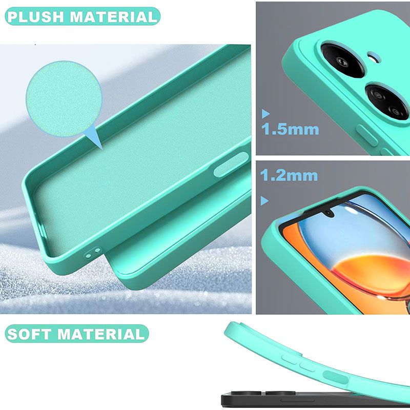 Funda de silicona suave para Xiaomi Redmi 13C / Poco C65 Verde Menta