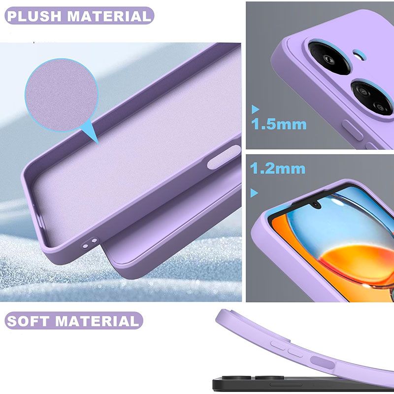 Funda de silicona suave para Xiaomi Redmi 13C / Poco C65 Lila