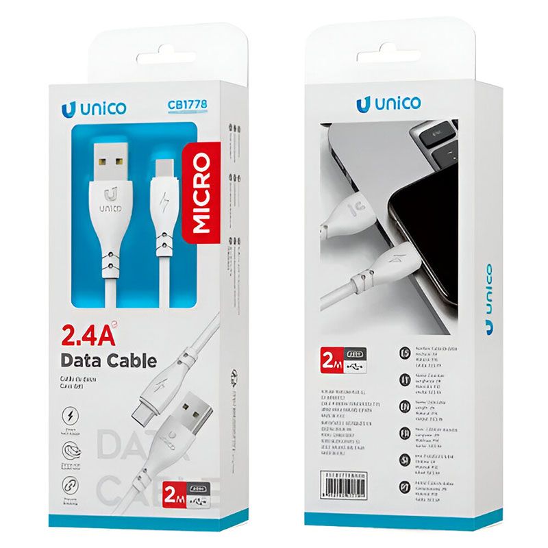 Cable Micro Usb de 2 metros para Móvil y Tablet