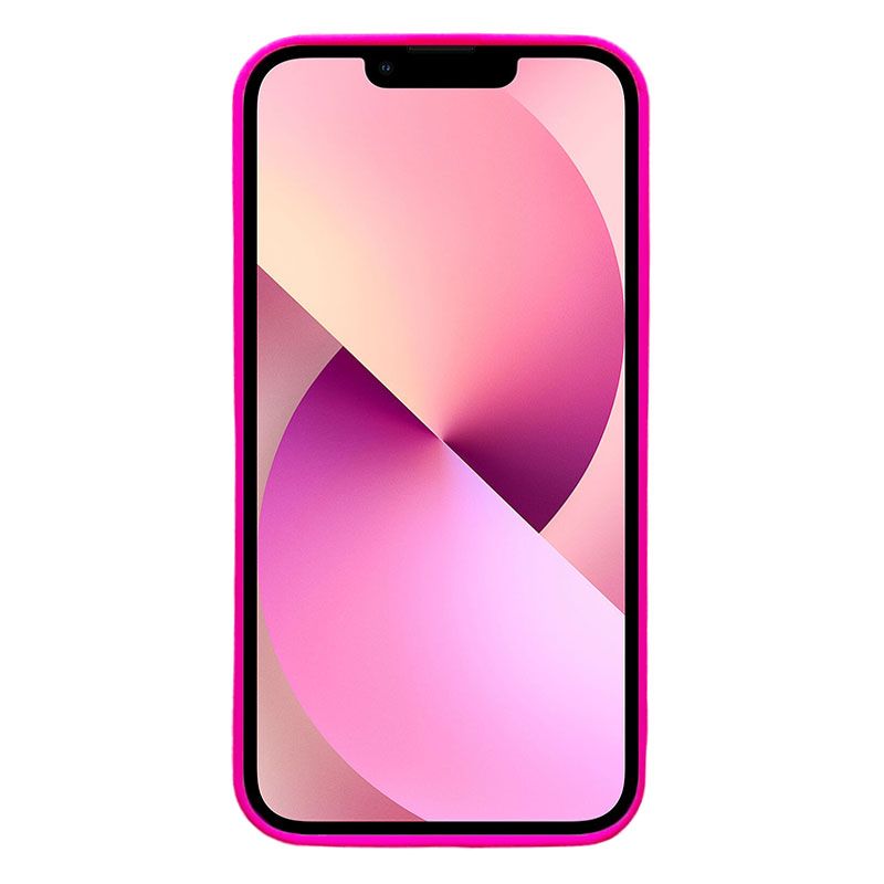 Funda Rosa Fluorescente para iPhone 13 de silicona suave