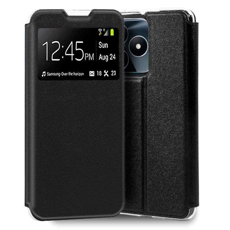 Funda con tapa y ventana para Realme C53 / C51 / Note 50 Negro