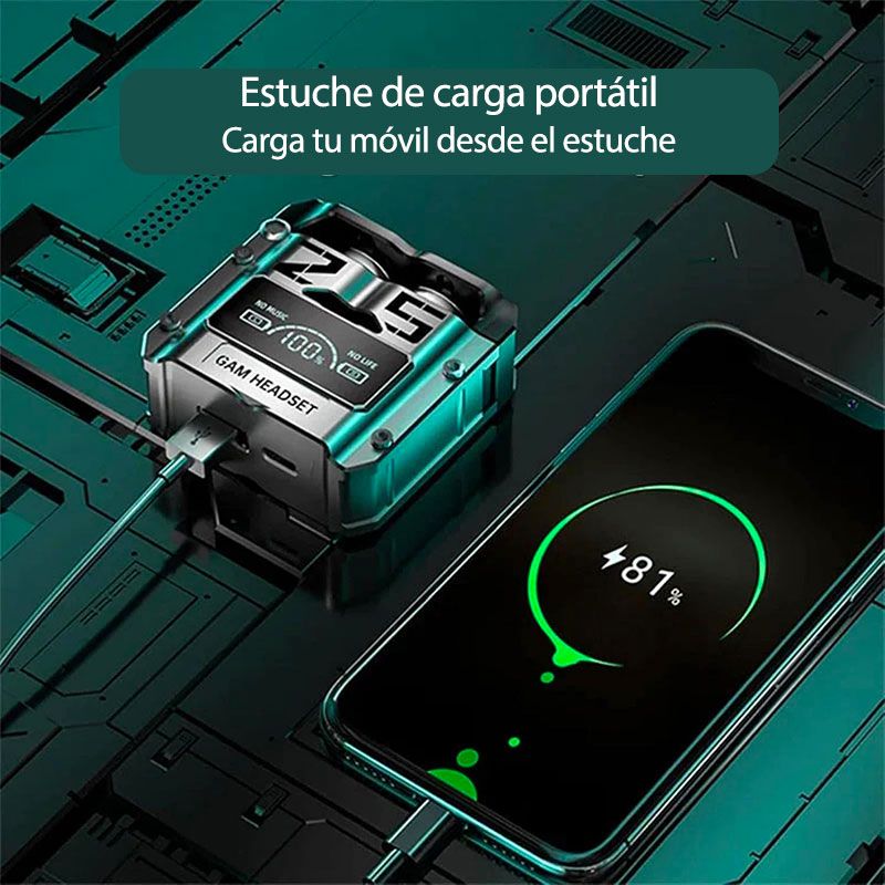 Auriculares Inalámbricos con cancelación de ruido y estuche de carga