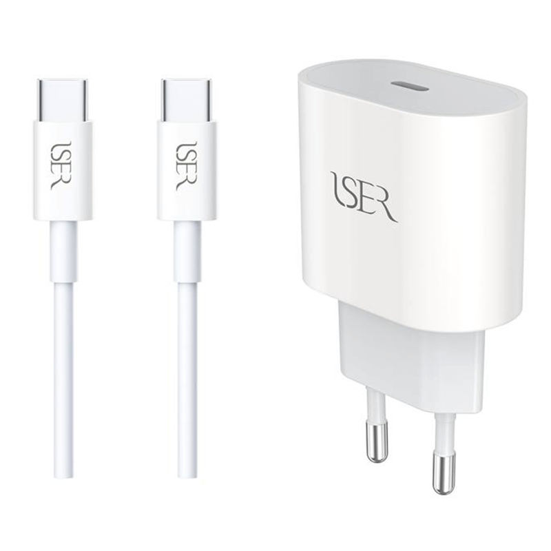 Cargador Usb C Carga rápida PD 25W con Cable USB C a USB C