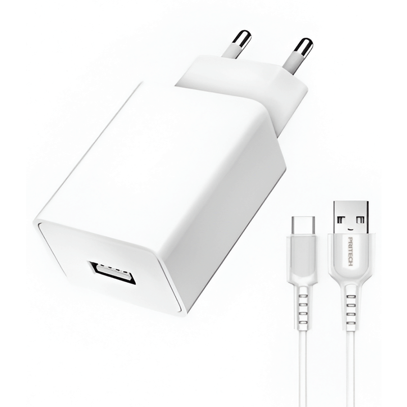 Cargador Rápido USB 18W con Cable Tipo-C 1M