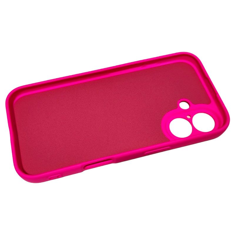 Funda Rosa Fluorescente para iPhone 16 de silicona suave