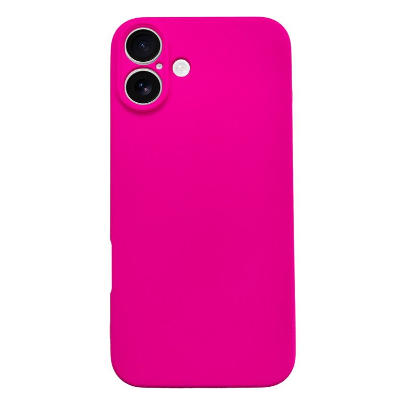 Funda Rosa Fluorescente para iPhone 16 Plus de silicona suave