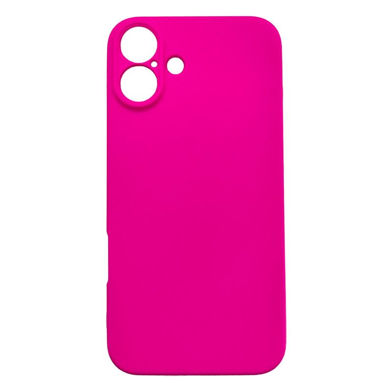 Funda Rosa Fluorescente para iPhone 16 Plus de silicona suave