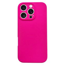 Funda Rosa Fluorescente para iPhone 16 Pro de silicona suave