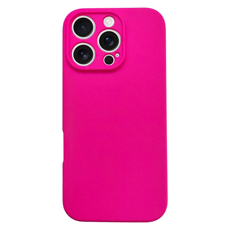Funda Rosa Fluorescente para iPhone 16 Pro de silicona suave