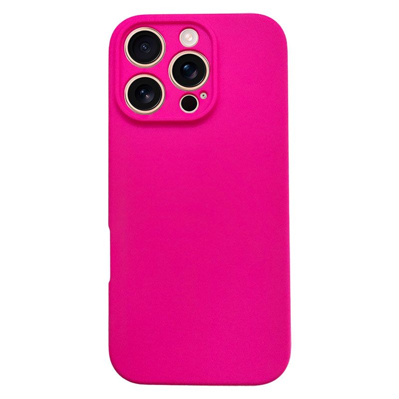 Funda Rosa Fluorescente para iPhone 16 Pro Max de silicona suave