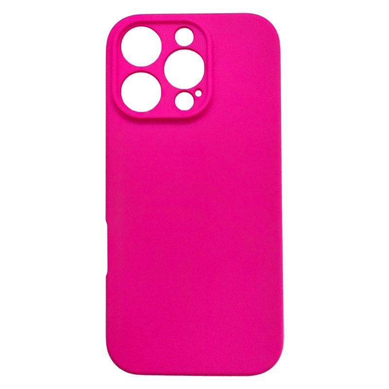 Funda Rosa Fluorescente para iPhone 16 Pro Max de silicona suave