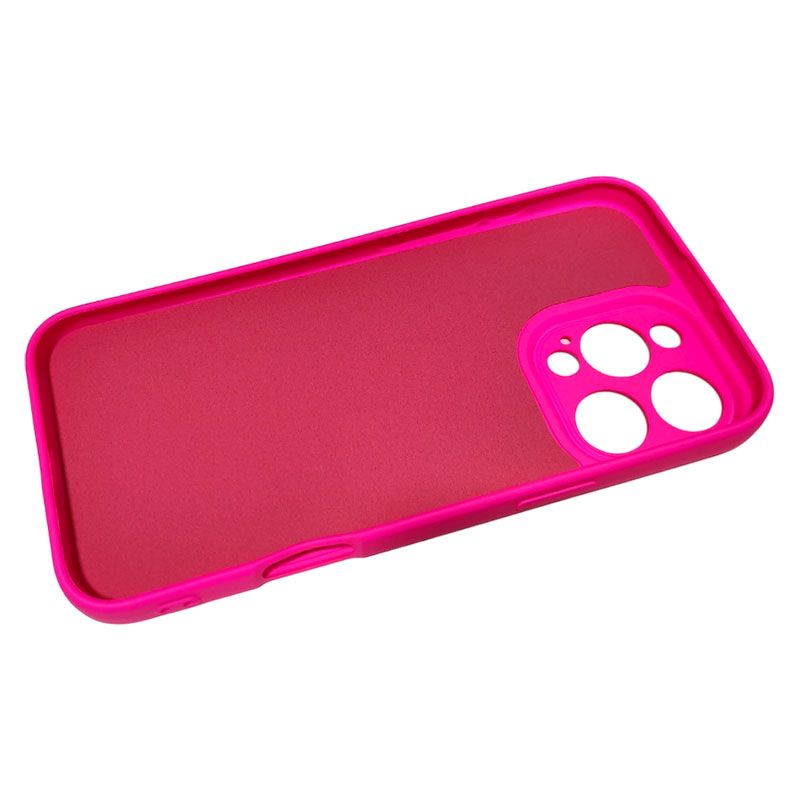 Funda Rosa Fluorescente para iPhone 16 Pro Max de silicona suave