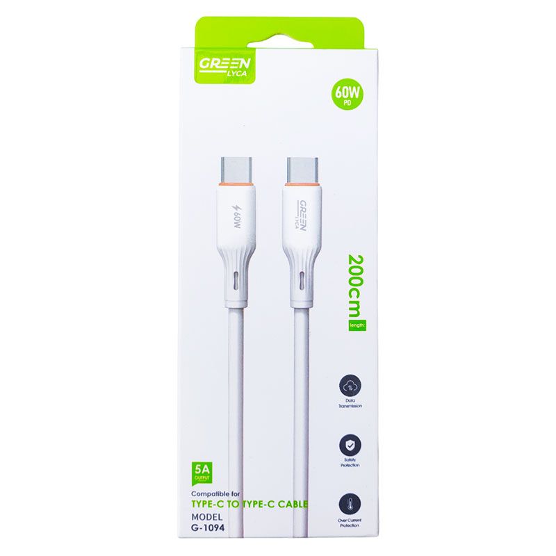 Cable Tipo C a Tipo C de 2 Metros 5A PD 60W