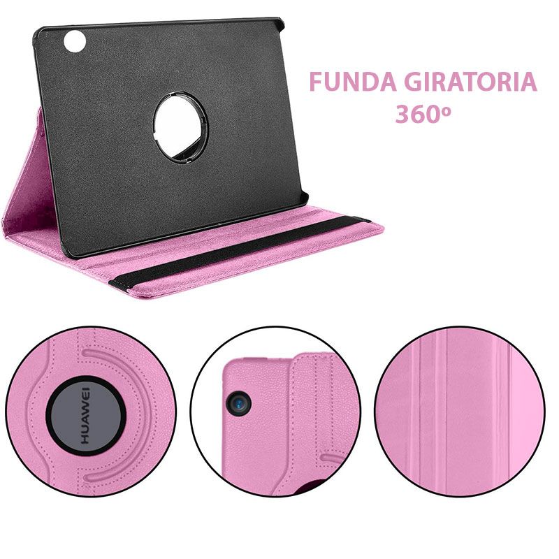 Funda Giratoria 360º para Huawei Mediapad T5 10.1 Rosa