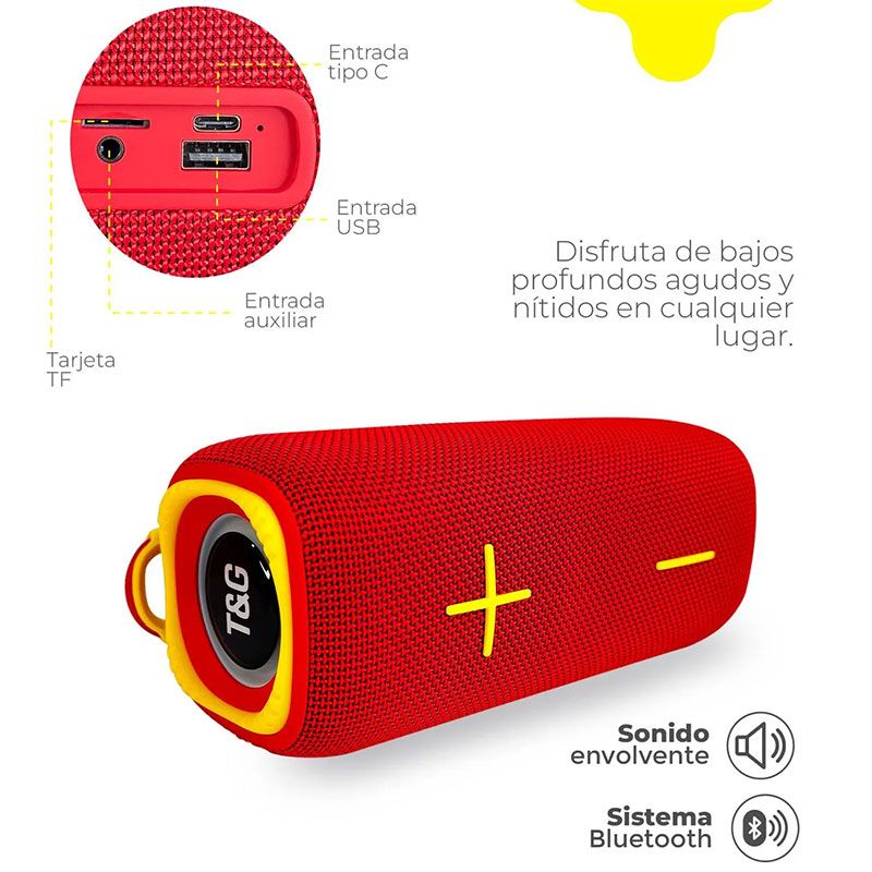 Altavoz Bluetooth TG654 TWS con Asa