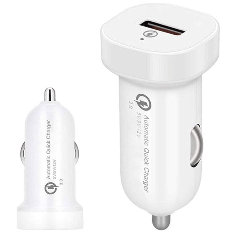 Cargador de Coche Carga Rápida de 14W 2.8A QC 3.0 y Cable Micro Usb