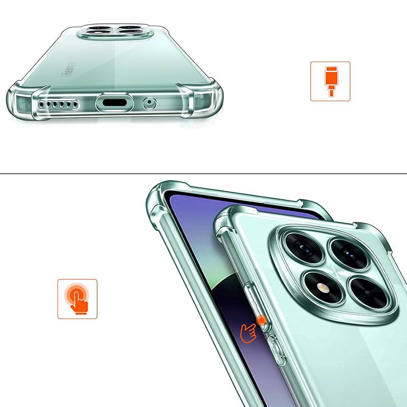 Funda con esquinas reforzadas para Xiaomi Redmi Note 14 Pro 5G