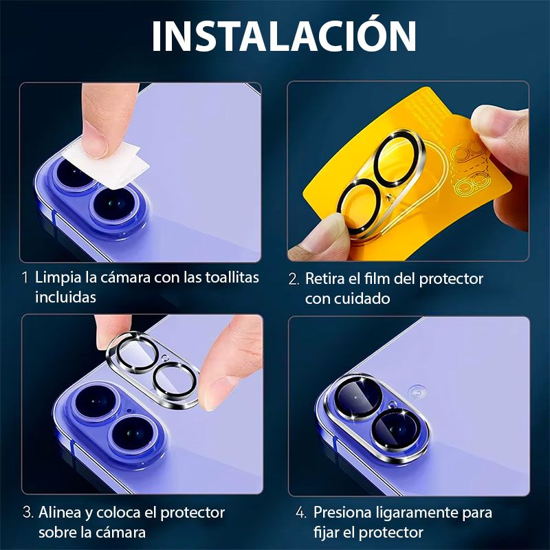 Protector cámara para iPhone 16 / Plus de cristal templado