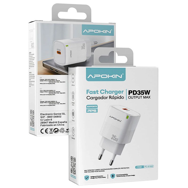 Cargador Tipo C PD 35W de carga rápida