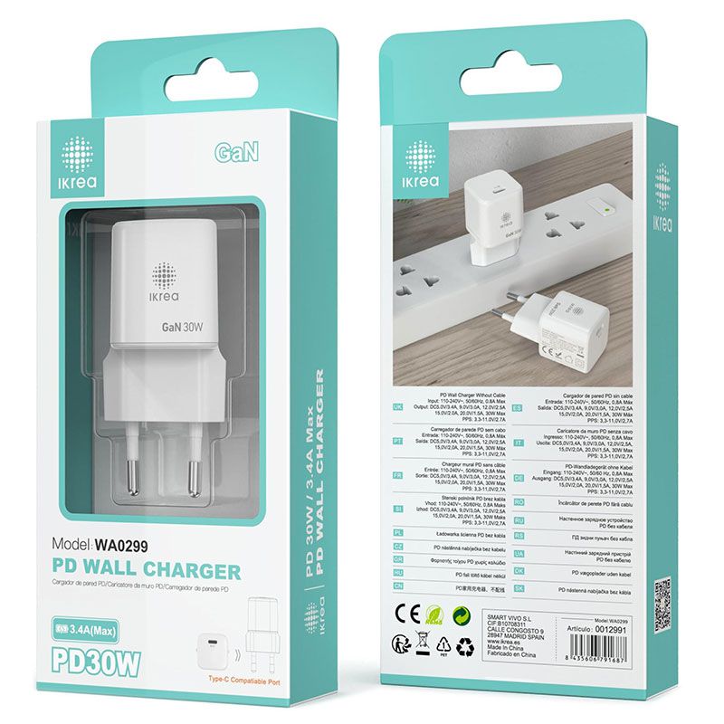 Cargador GaN 30W USB C WA0299