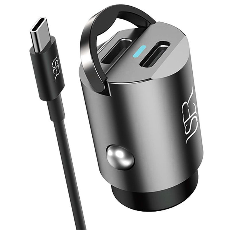 Cargador de Coche 35W con 2 Puertos Tipo C + Cable Tipo C