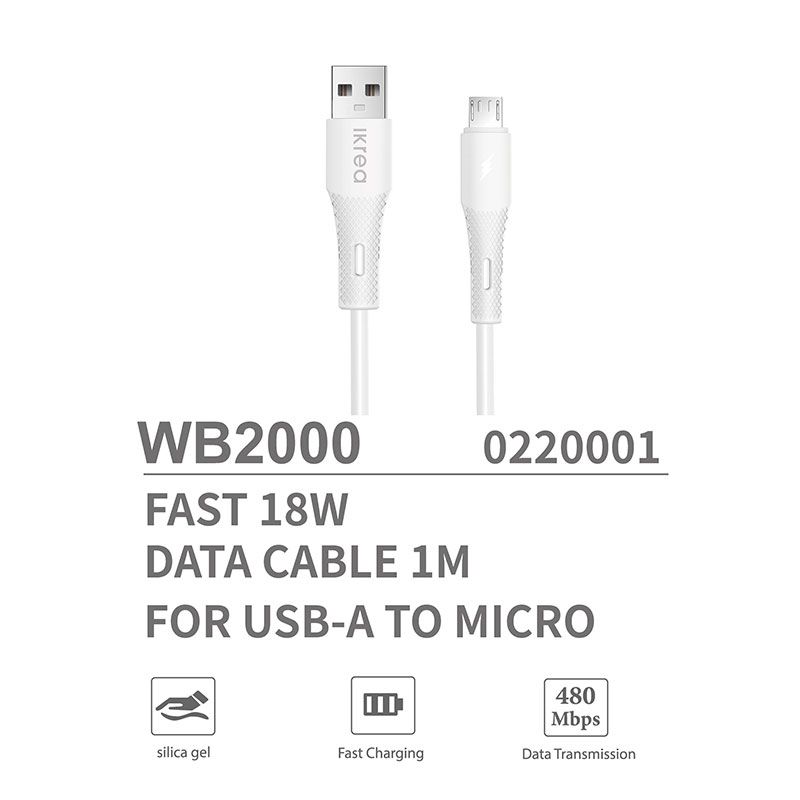 Cable Micro Usb 18W de Carga Rápida y 1 Metro para Móvil Tablet 