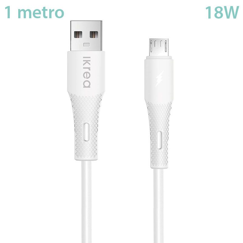 Cable Micro Usb 18W de Carga Rápida y 1 Metro para Móvil Tablet 