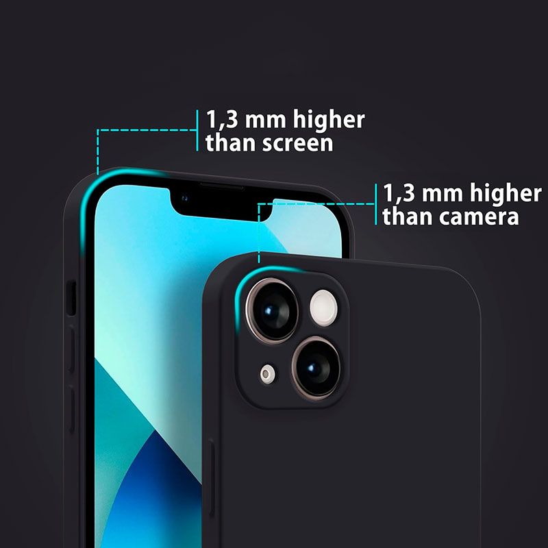 Funda de silicona suave para iPhone 13 Negro