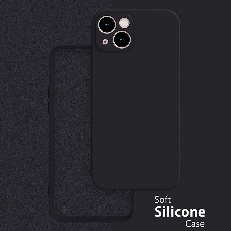 Funda de silicona suave para iPhone 13 Negro