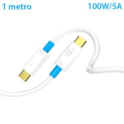 Cable Tipo C a Tipo C 100W 5A SK1066 Blanco
