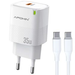 Cargador Tipo C PD 35W de carga rápida + Cable Tipo C a Tipo C