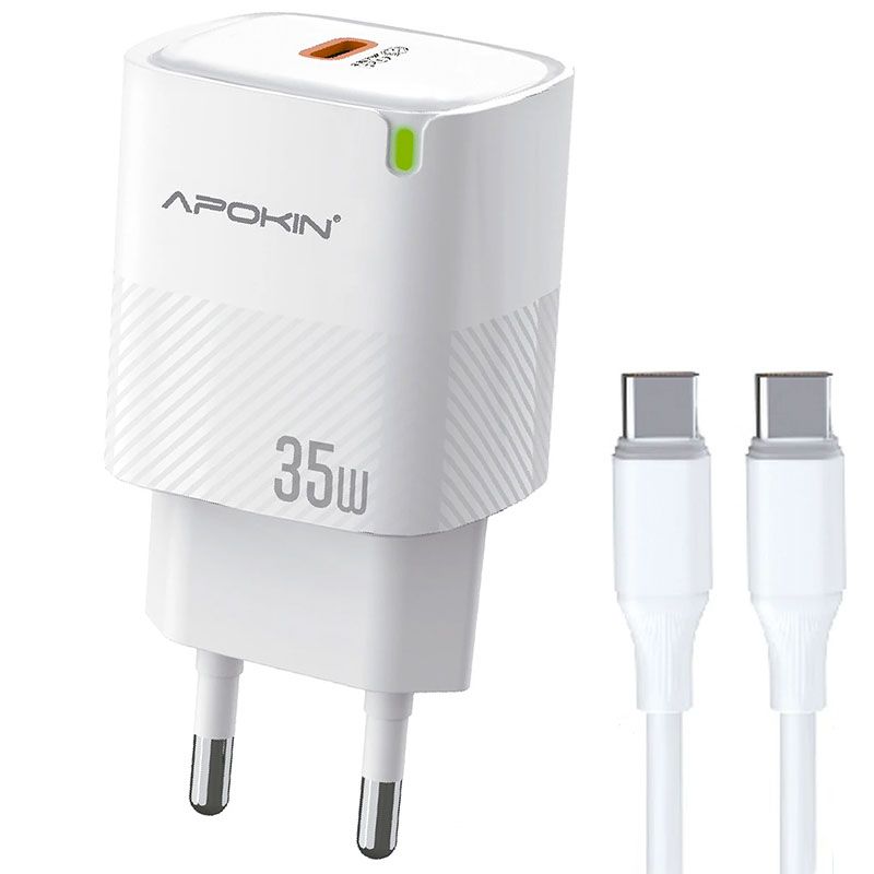 Cargador Tipo C PD 35W de carga rápida + Cable Tipo C a Tipo C