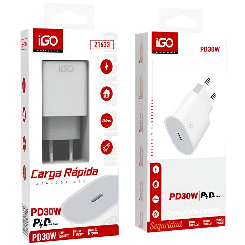 Cargador USB C PD30W de Carga Rápida 21633