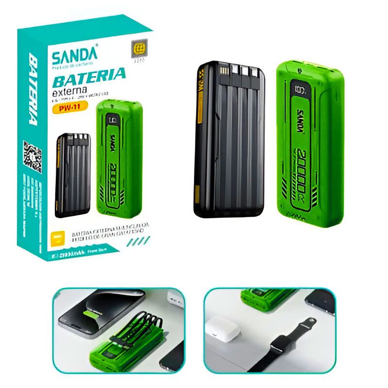 Bateria Externa multiclavija de 20000 mAh PW-11 22.5W y 3A