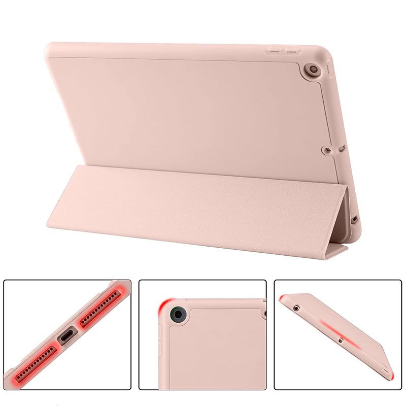 Funda tipo Smart Cover para iPad 10.2 / 10.5 con ranura para lápiz (Rosa)